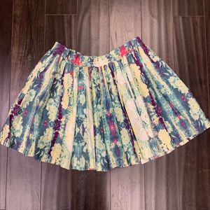 Reiss pleated floral skirt